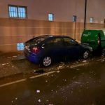 Un rayo provoca la caída de parte de una fachada en Vinaròs