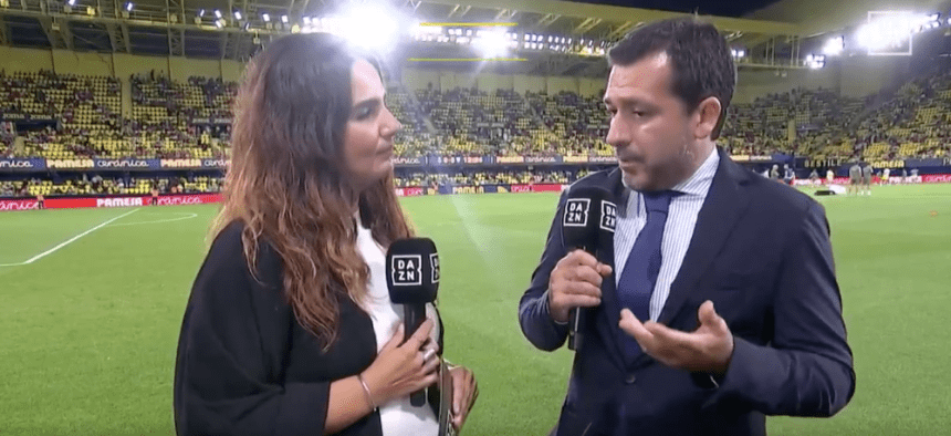 Imagen de DAZN en el momento de las declaraciones