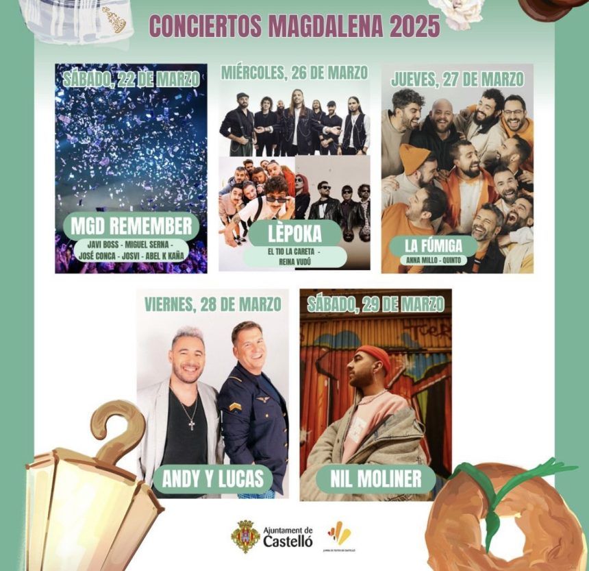 Estos son los Conciertos Magdalena 2025 en el Recinto de Ferias y Mercados