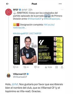 RFEF le roba al Villarreal