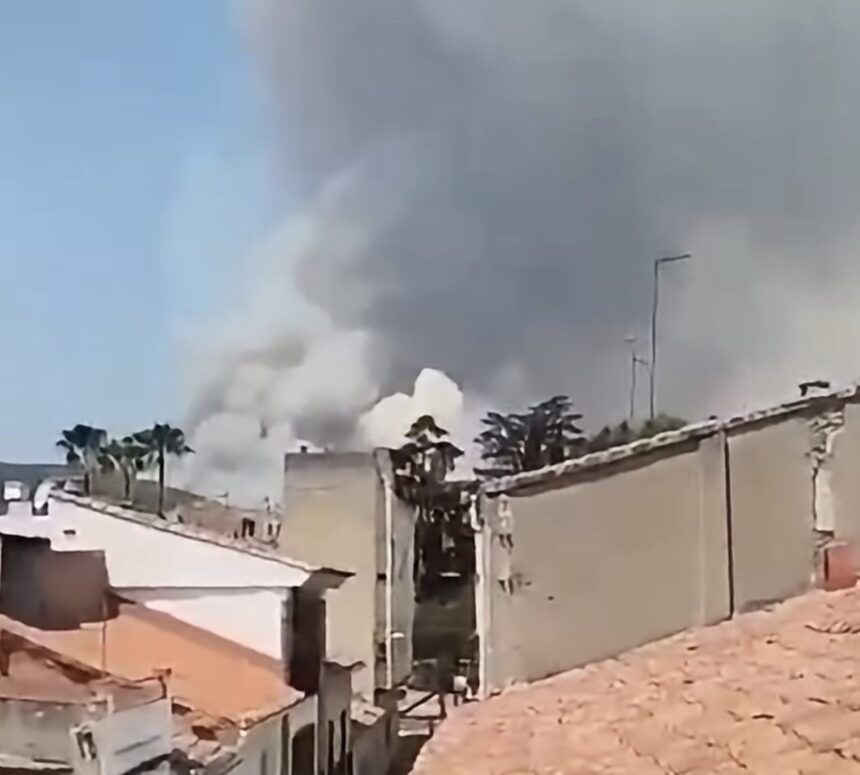 Incendio de la Vall d'Uixó desde Artana