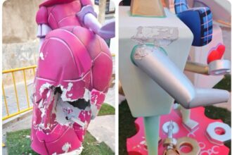 Destrozan la falla Barri la Mota en Burriana