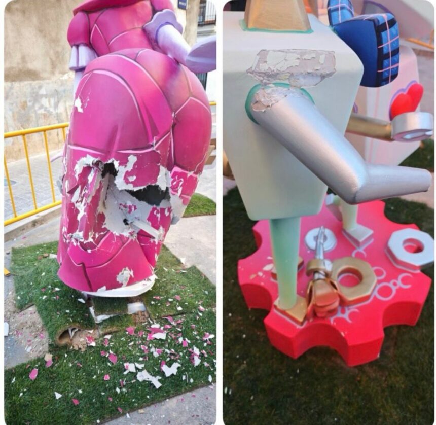 Destrozan la falla Barri la Mota en Burriana