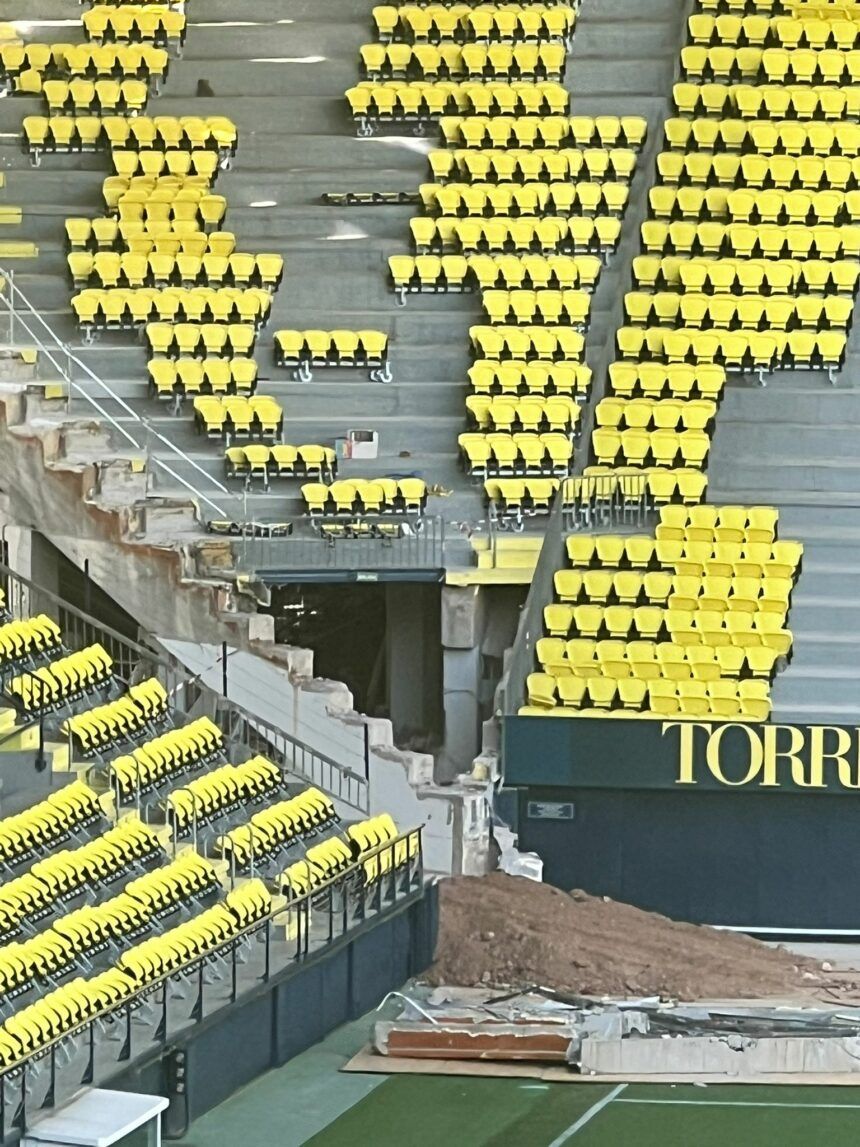 Nuevo túnel de vestuarios Estadio de la Cerámica Villarreal