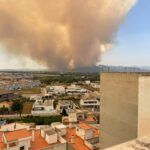 Incendio de la Vall d'Uixó visto desde Burriana